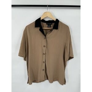 Seta Studio Silk Top Womens 2X Vintage Button Up Mature Classic Luxury Old Money